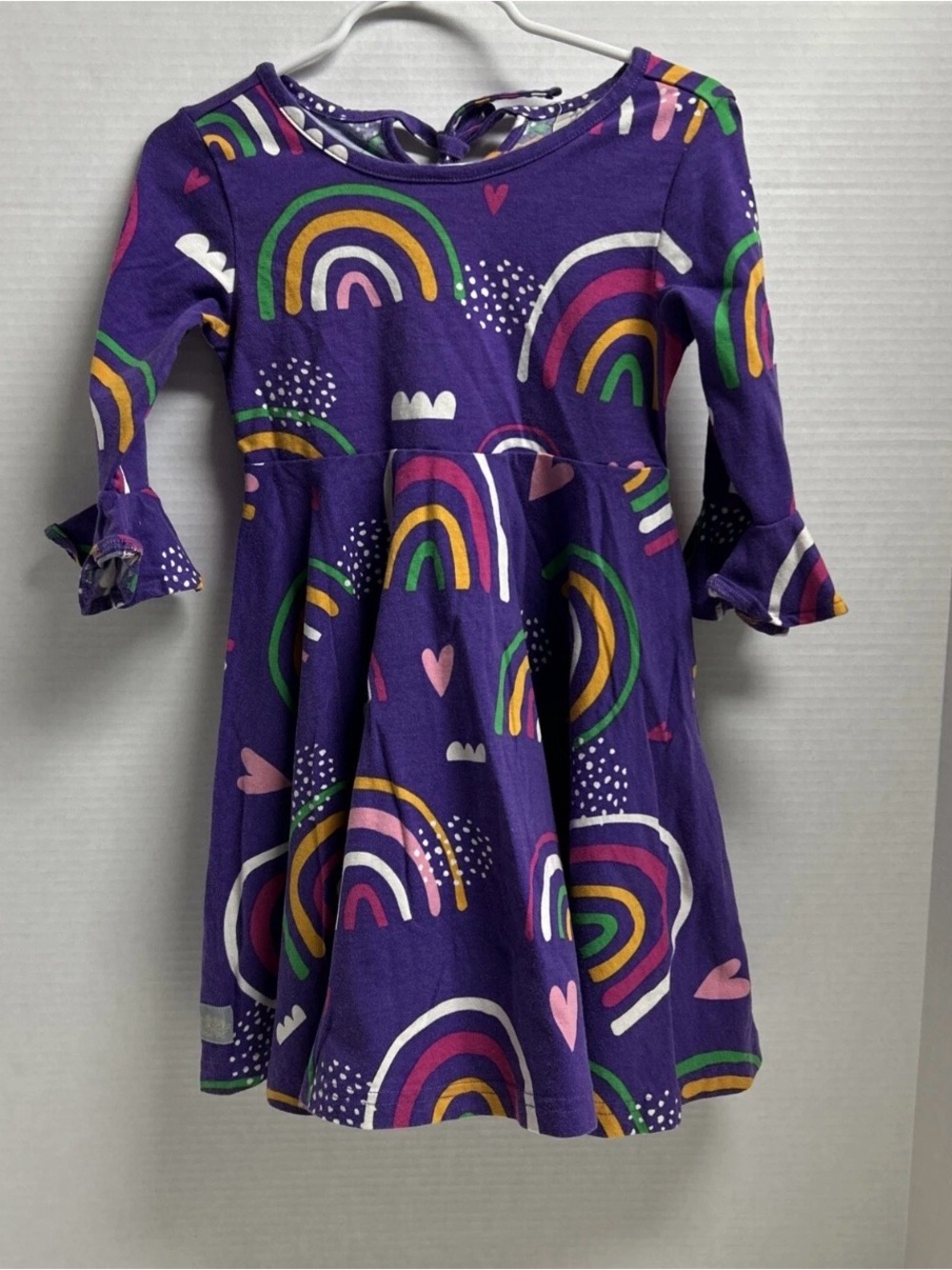 Eleanor Rose Size 3-4 Little Girls Purple Dress Rainbow Pattern